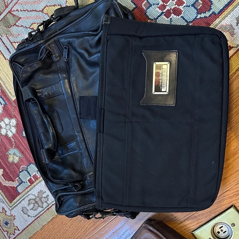 Vintage Tumi Black Leather Briefcase/Tote